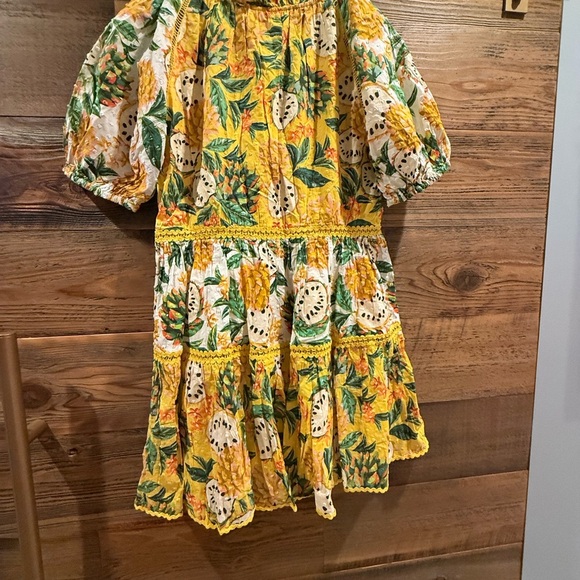 Farm Rio Yellow Biriba Mix Mini Dress - Picture 10 of 11